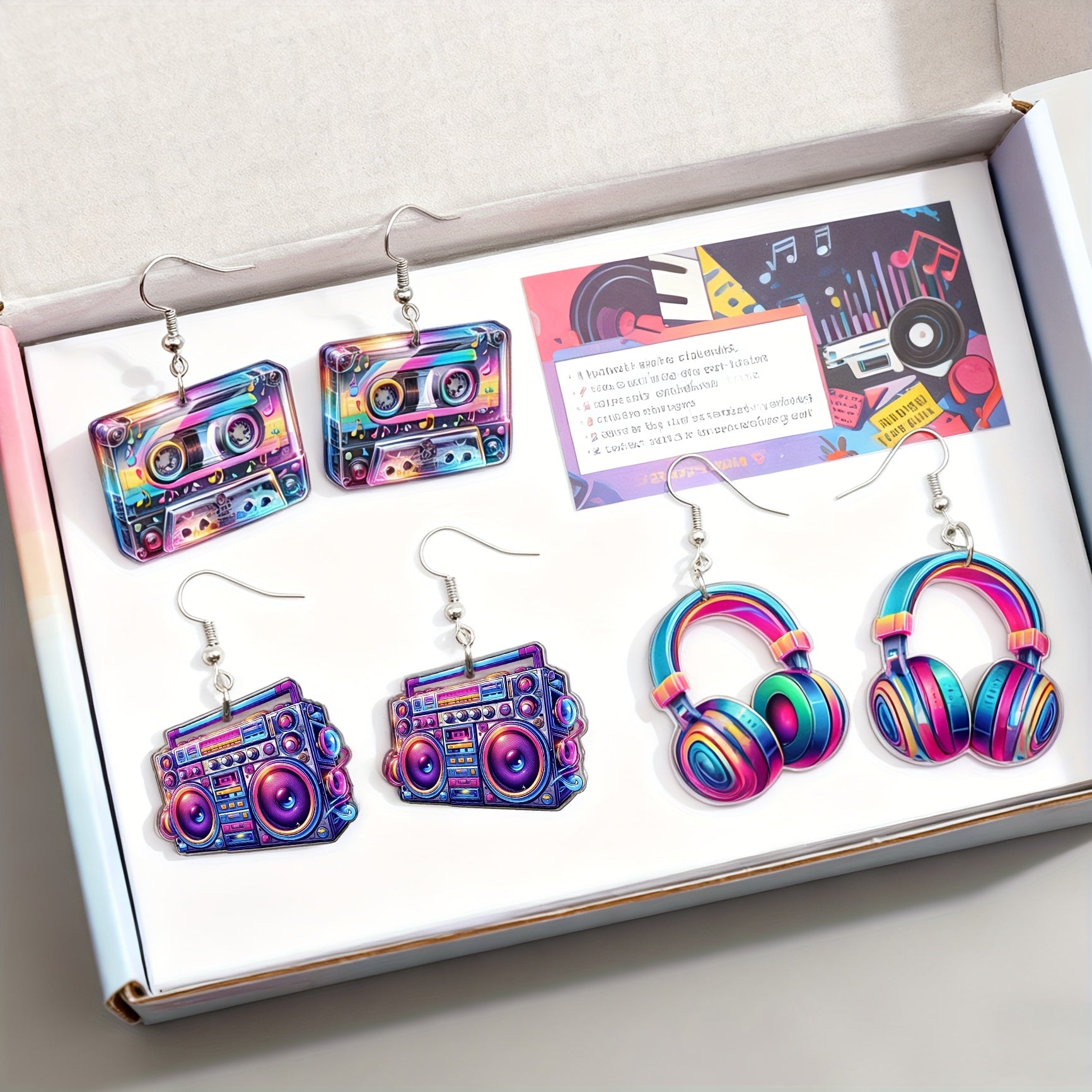 Colorful Musical Acrylic Earrings