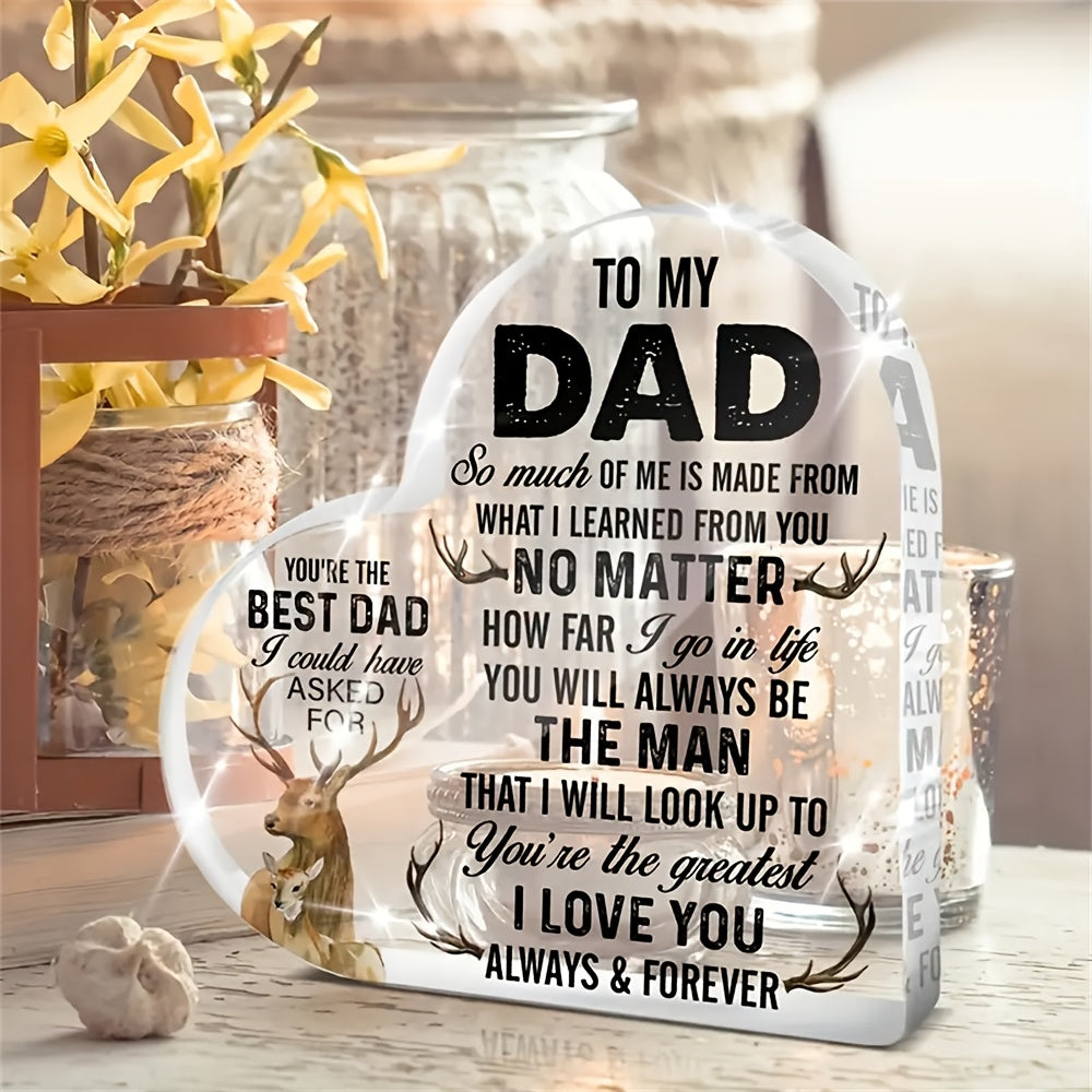 Heart-shaped Acrylic Decoration, Dad Gifts