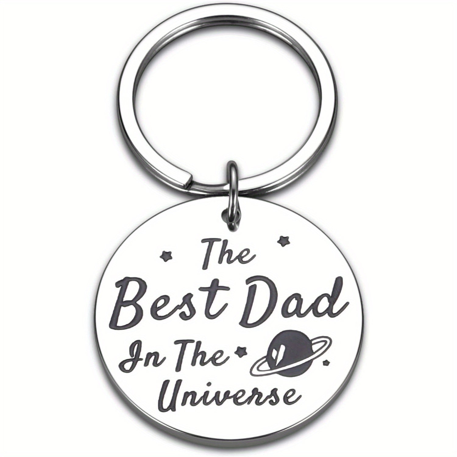 Stainless Steel "Best Dad in the Universe" Key Ring