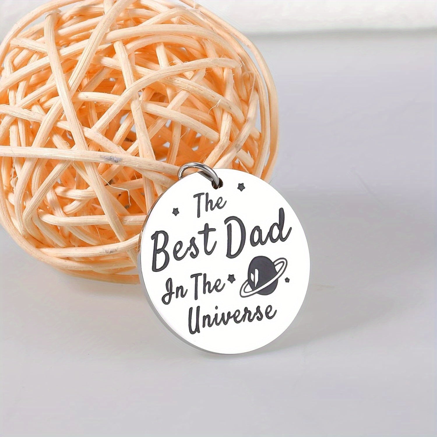 Stainless Steel "Best Dad in the Universe" Key Ring