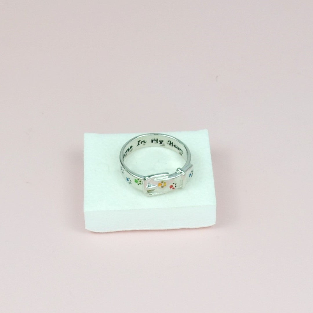 Paw Print Collar Ring