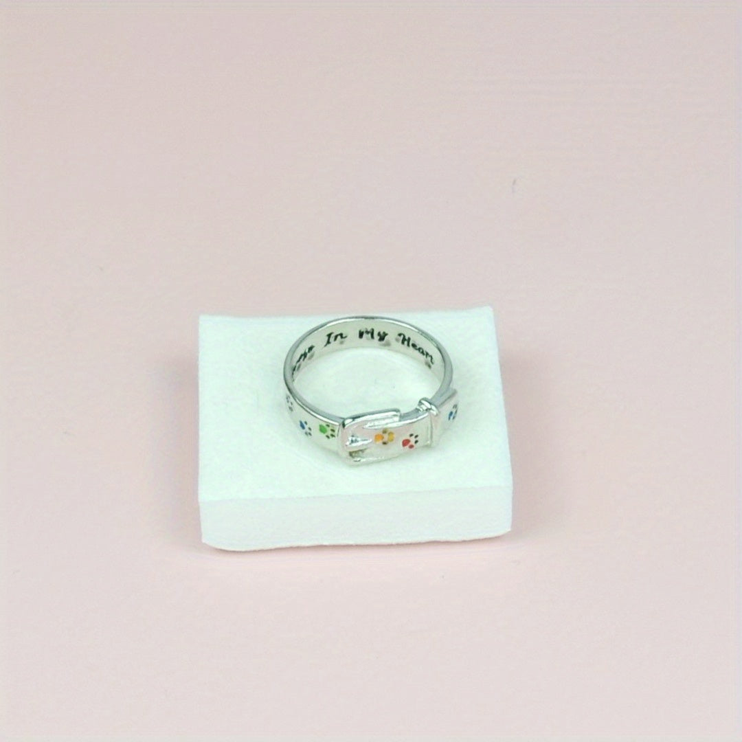 Paw Print Collar Ring