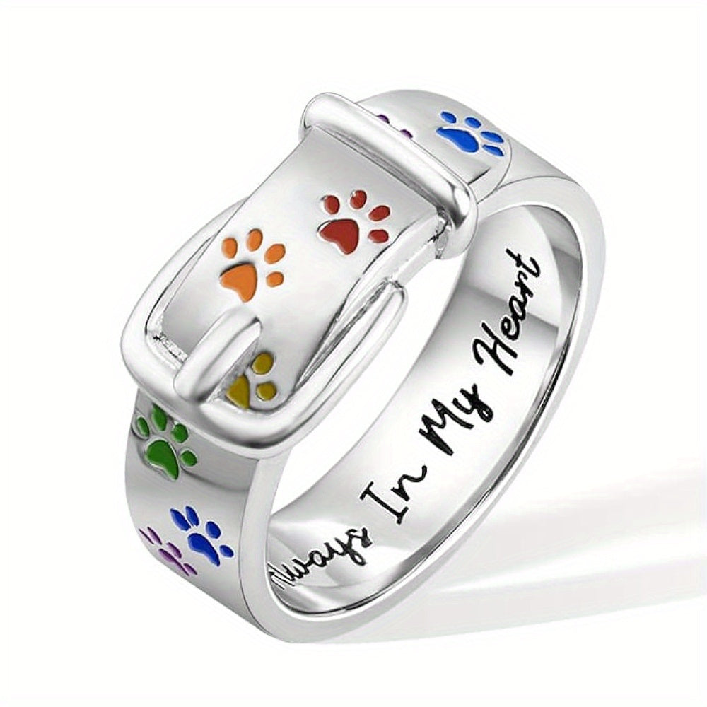 Paw Print Collar Ring