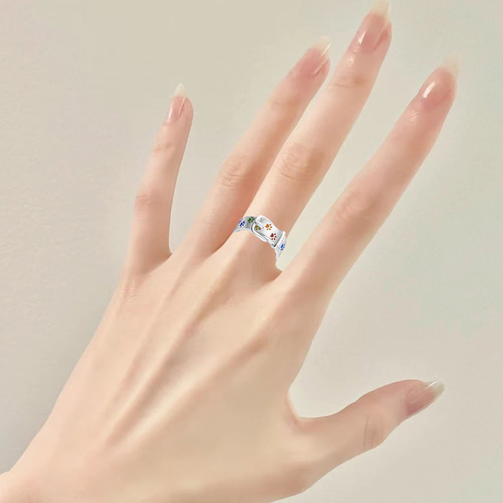 Paw Print Collar Ring