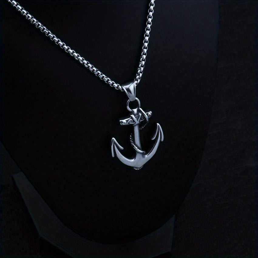 Vintage Nautical Anchor Pendant Necklace