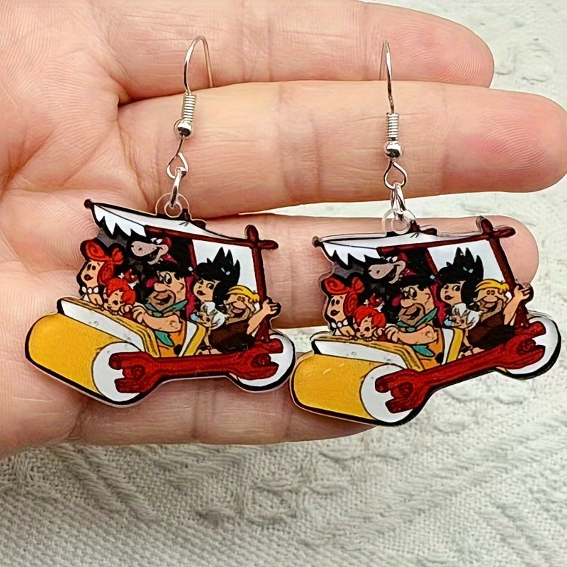 Retro Bohemian Style Colorful Cartoon Acrylic Earrings
