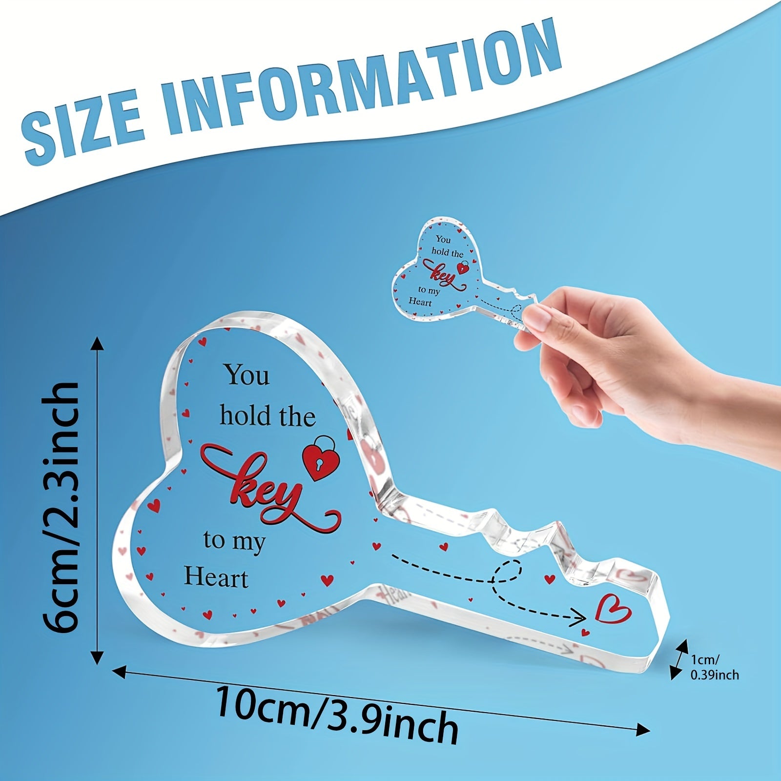 Acrylic Key-Shaped Gift for Him or Her