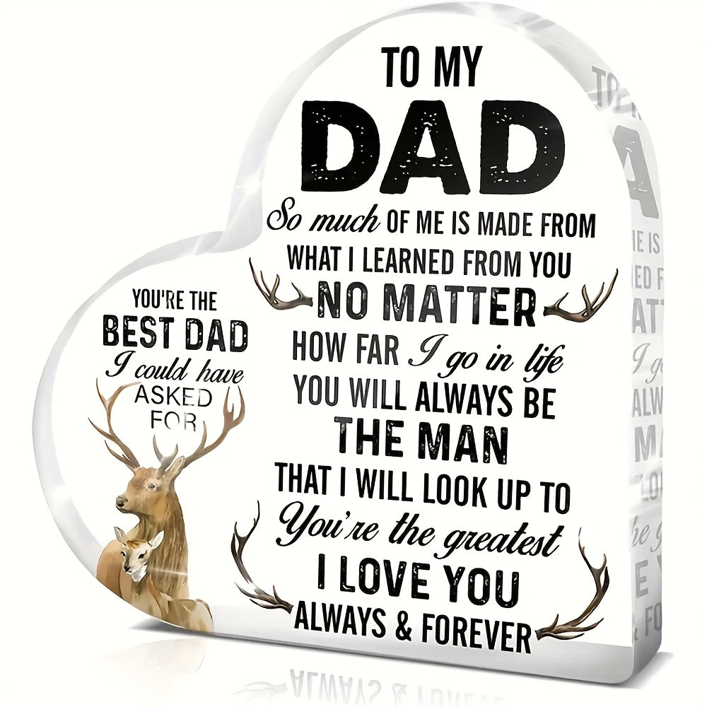 Heart-shaped Acrylic Decoration, Dad Gifts