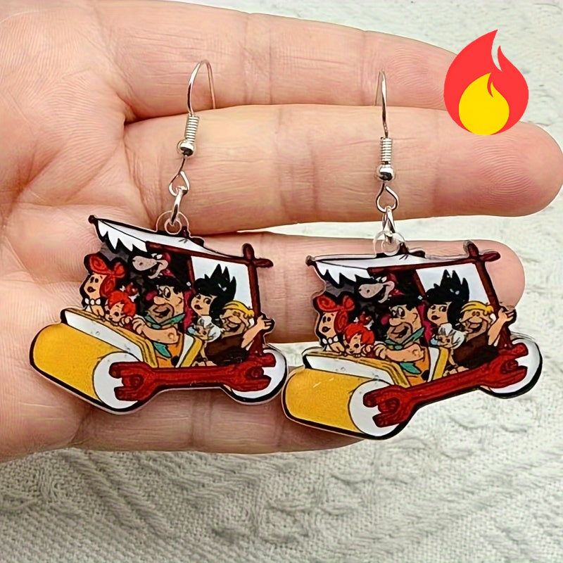 Retro Bohemian Style Colorful Cartoon Acrylic Earrings