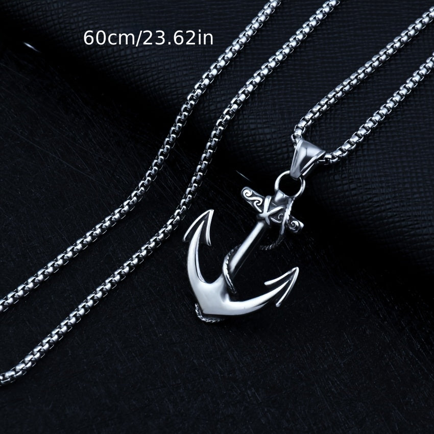 Vintage Nautical Anchor Pendant Necklace
