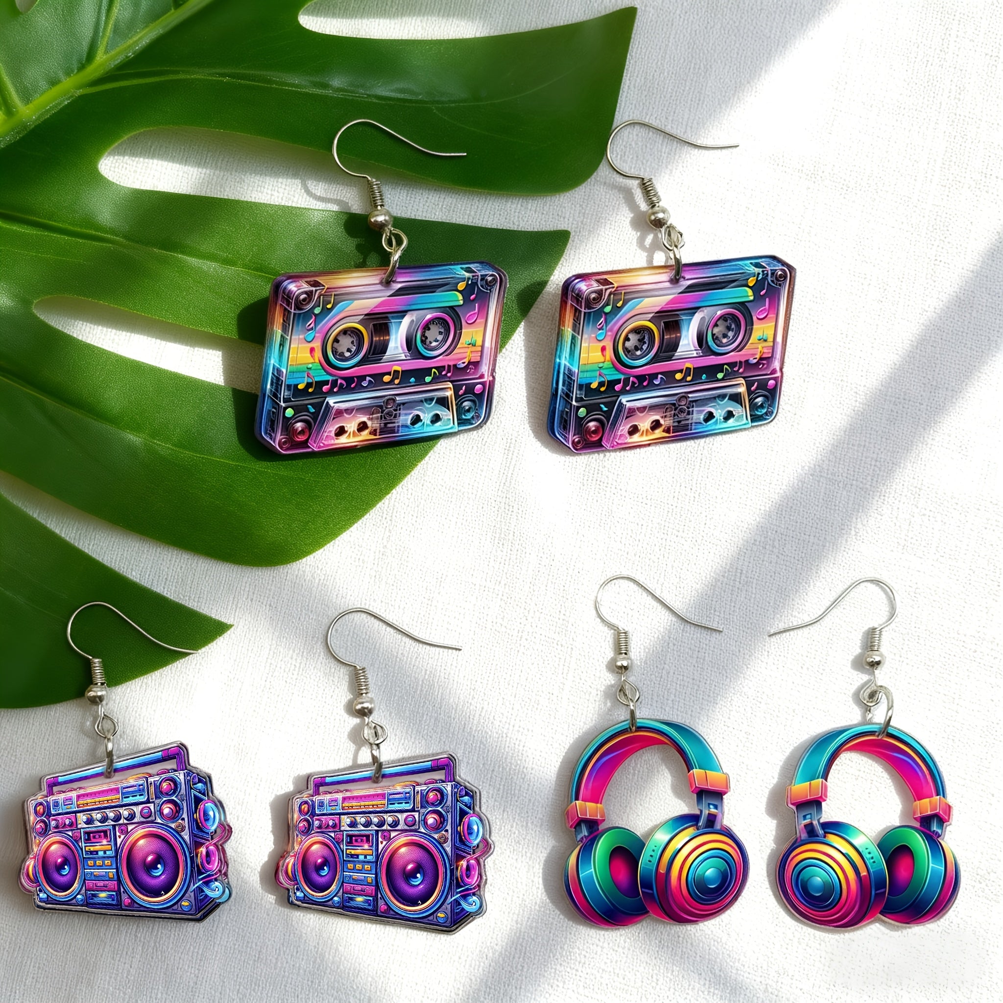 Colorful Musical Acrylic Earrings