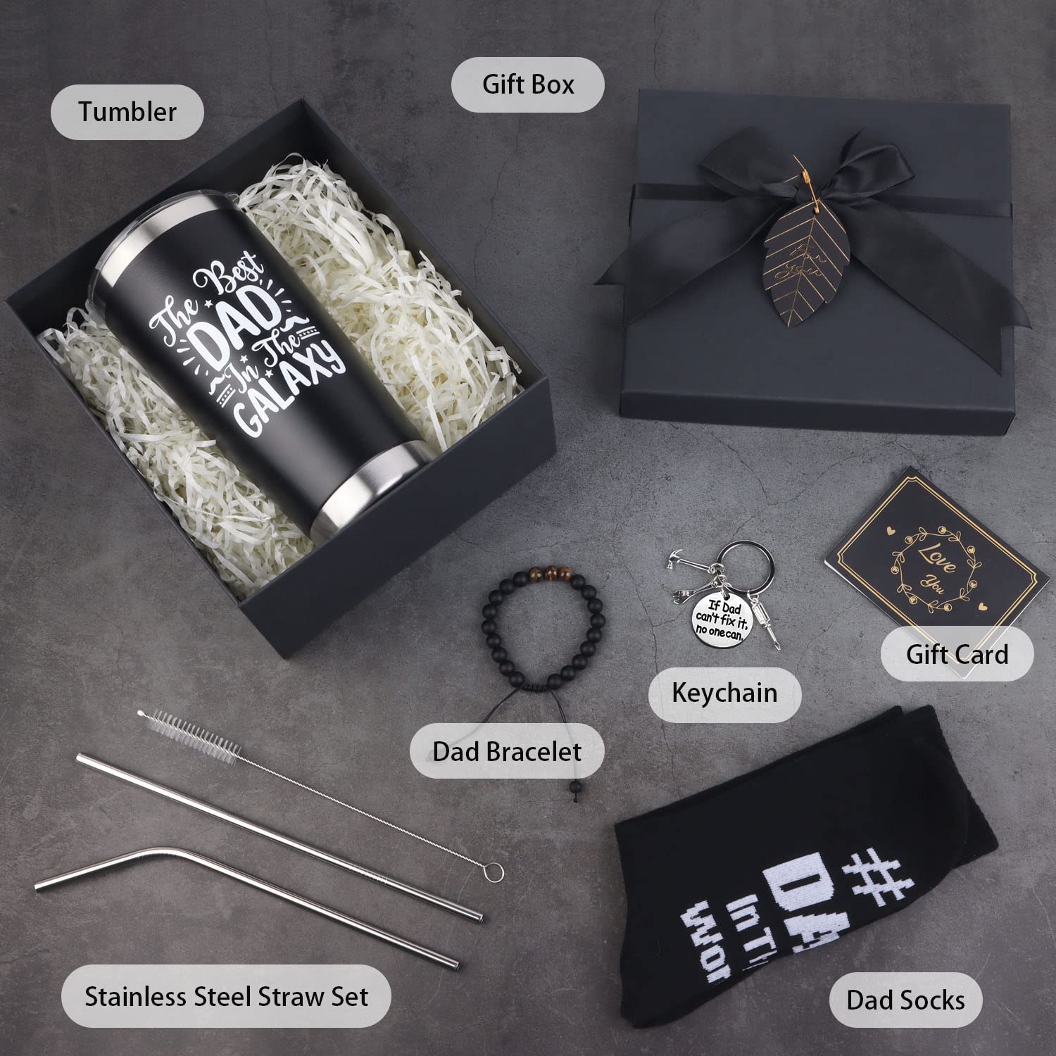 8PCS Fathers Day Gift Includes 20oz Tumbler