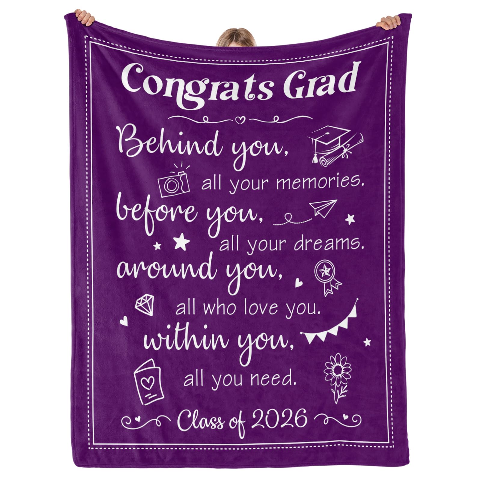 Class of 2026 Graduation Gift Throw Blanket 60" x 50"
