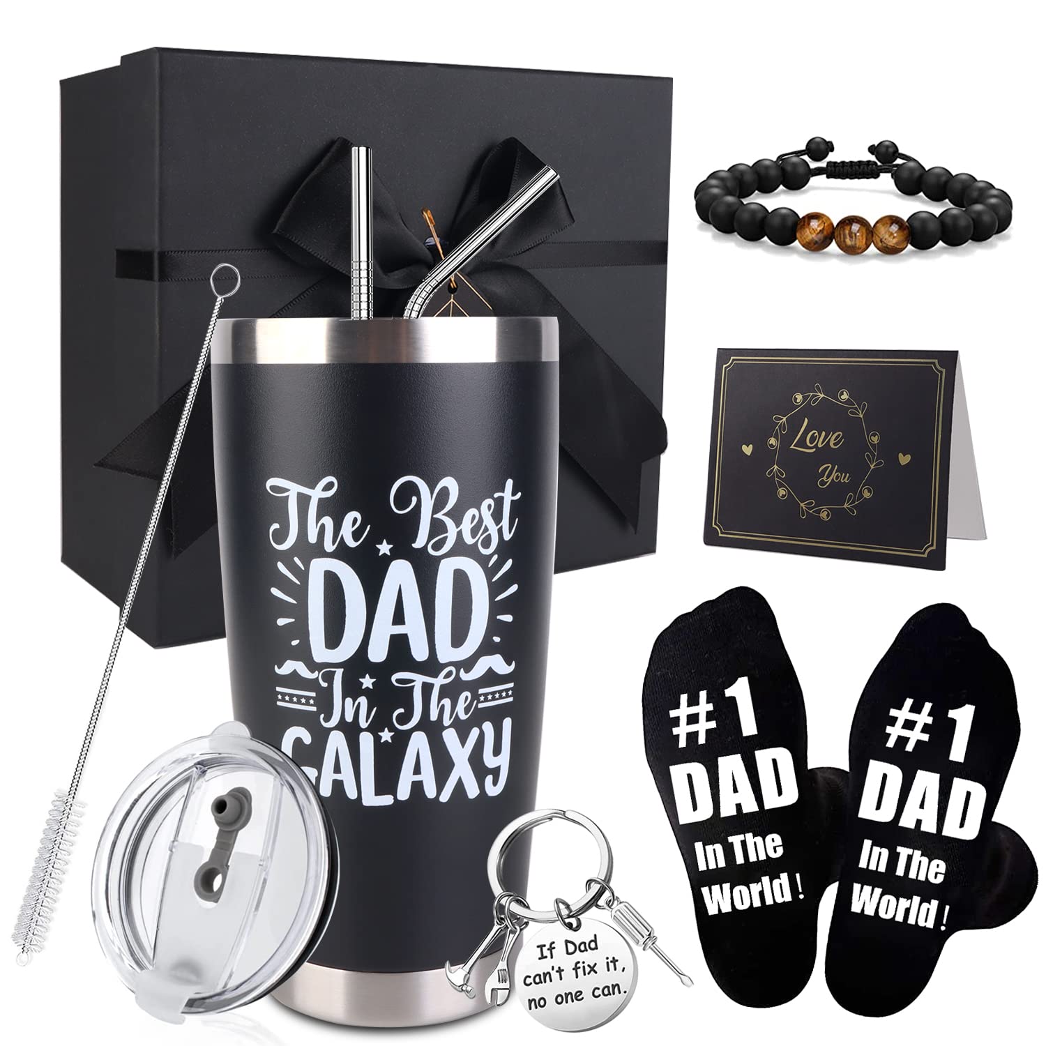 8PCS Fathers Day Gift Includes 20oz Tumbler