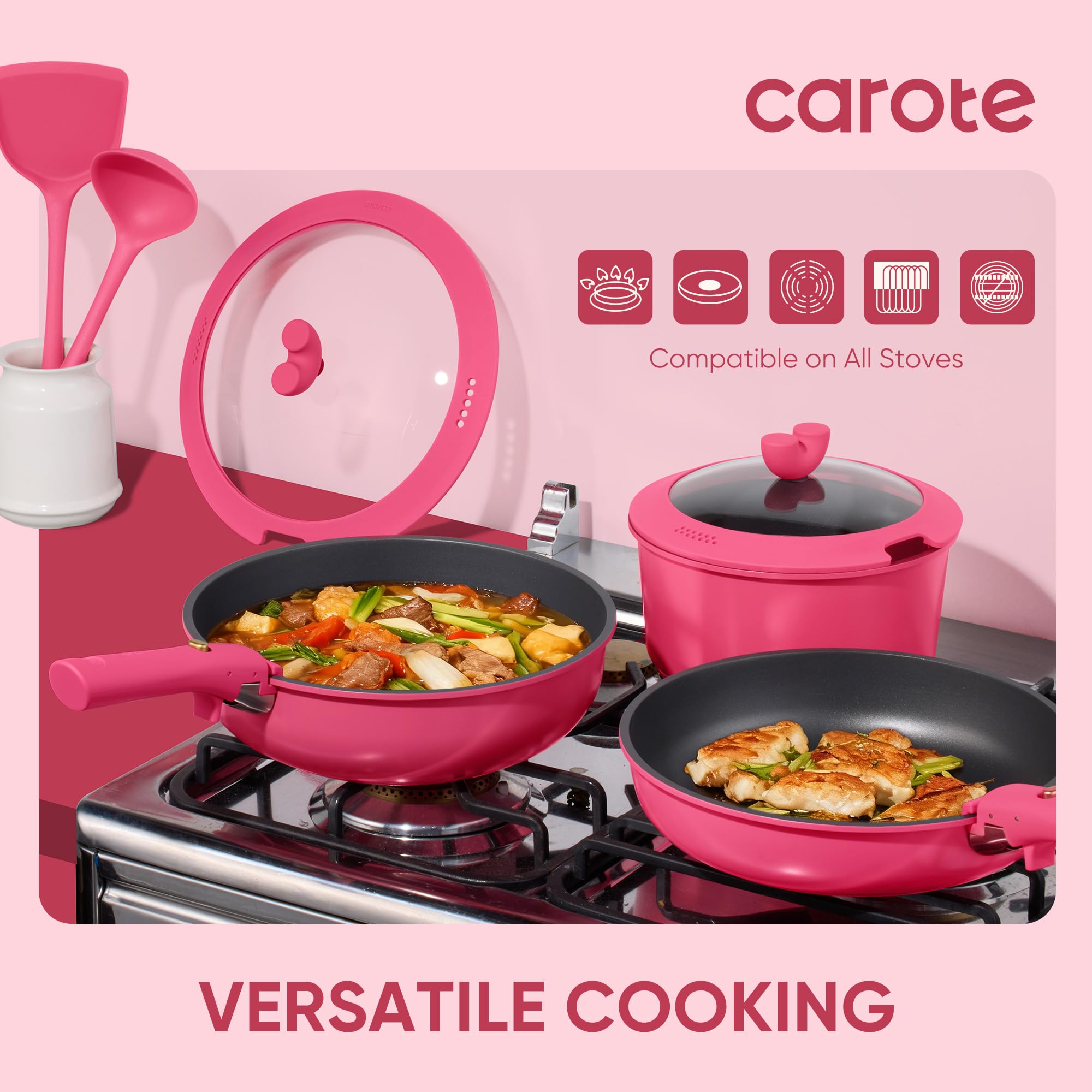 15pcs Pots and Pans Set Non Stick