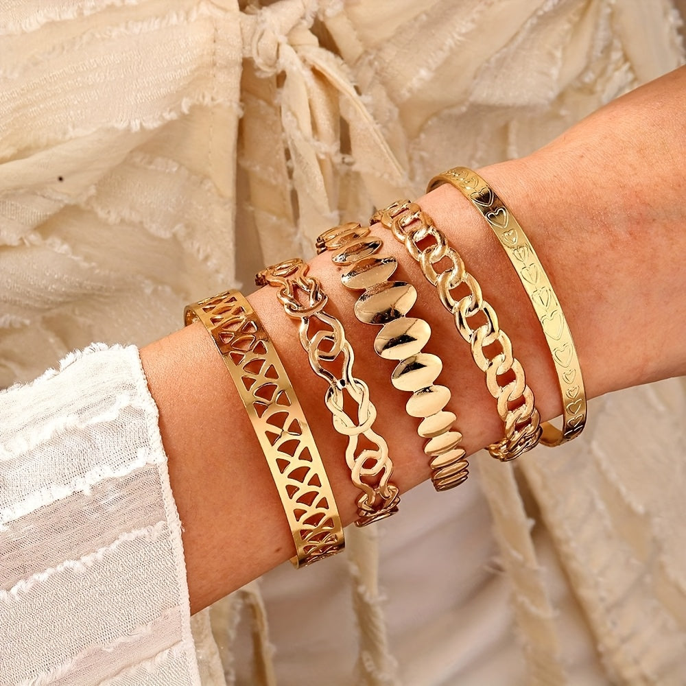 5pc Set of Minimalist European And American Style Bracelets