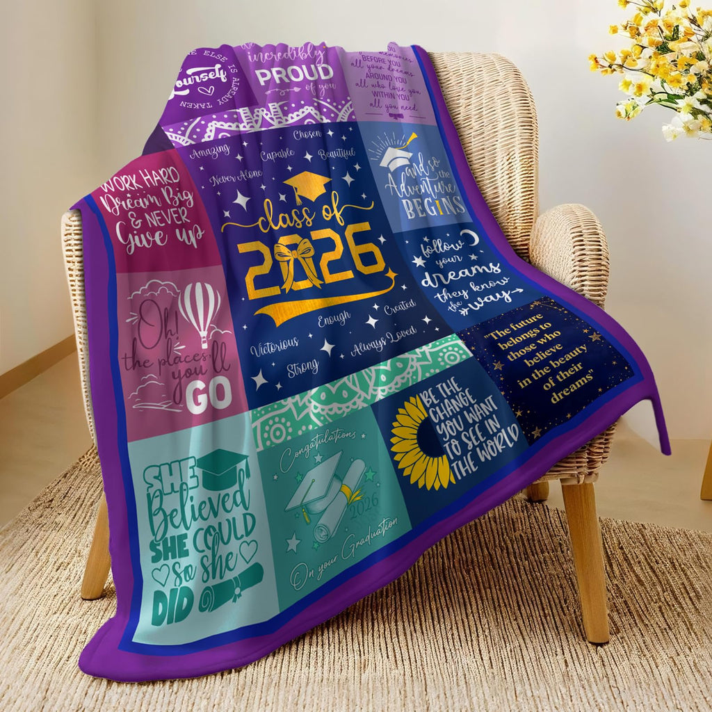 Class of 2026 Graduation Gift Throw Blanket 60" x 50"