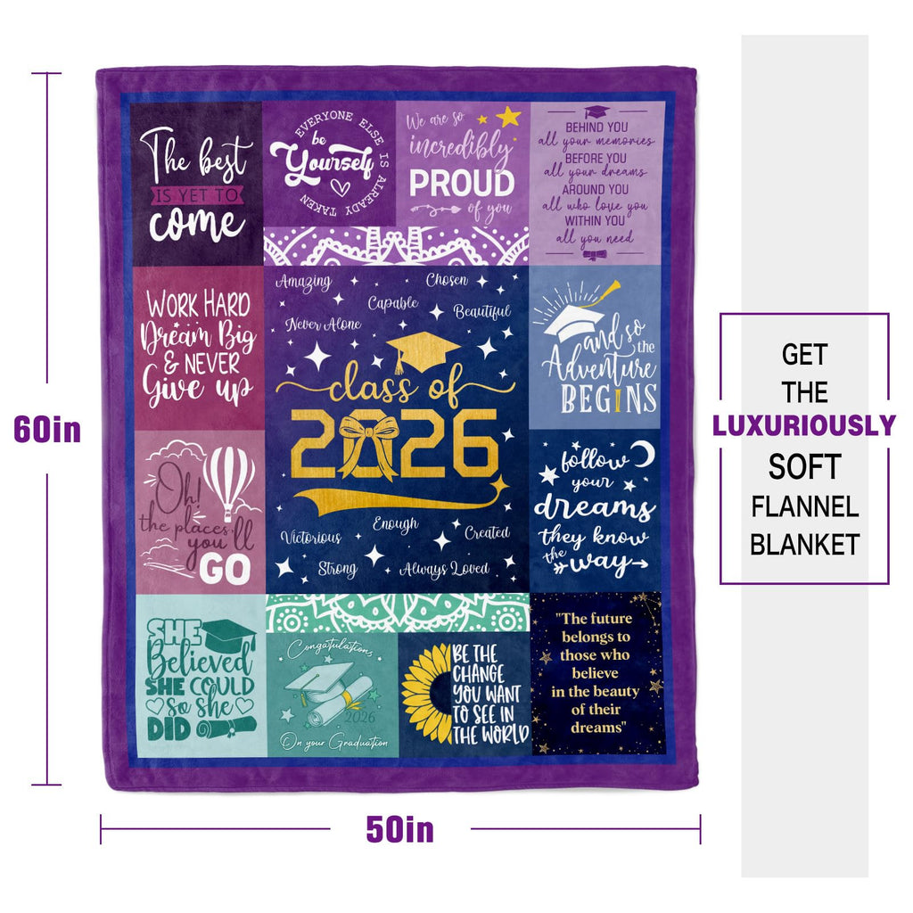 Class of 2026 Graduation Gift Throw Blanket 60" x 50"