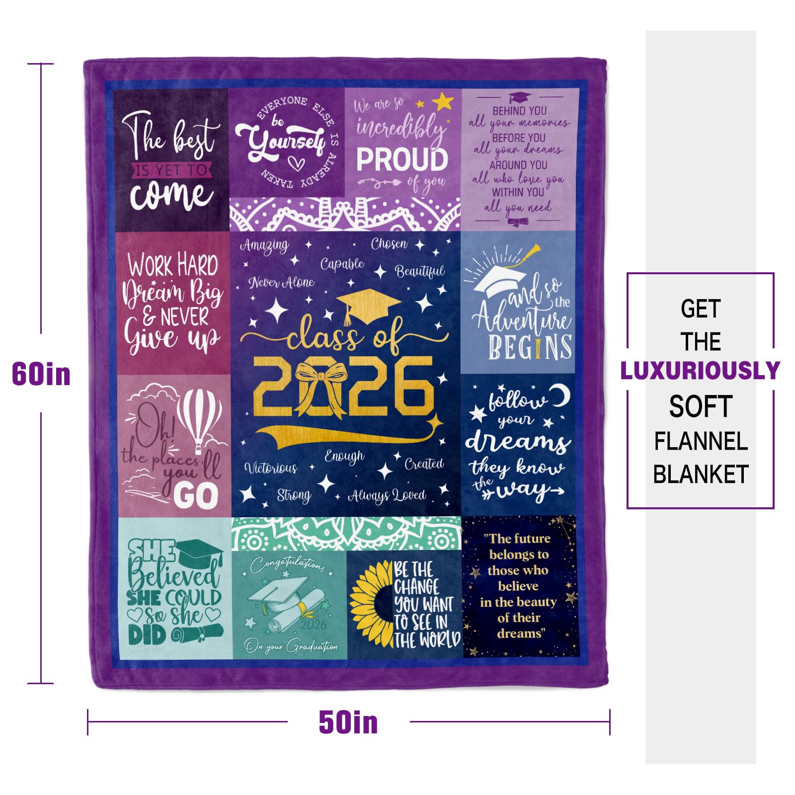 Class of 2026 Graduation Gift Throw Blanket 60" x 50"