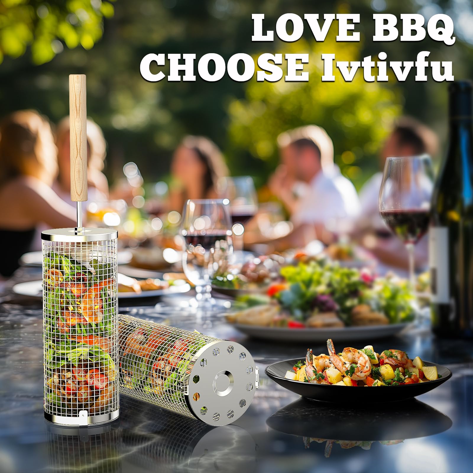 Rolling Grill Basket