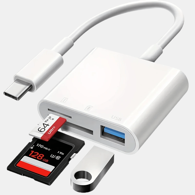 USB-C to SD/TF/Micro SD Card Reader OTG Adapter