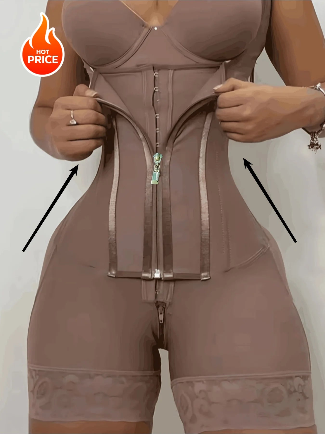 Women's Lace-Trimmed Shapewear Bodysuit