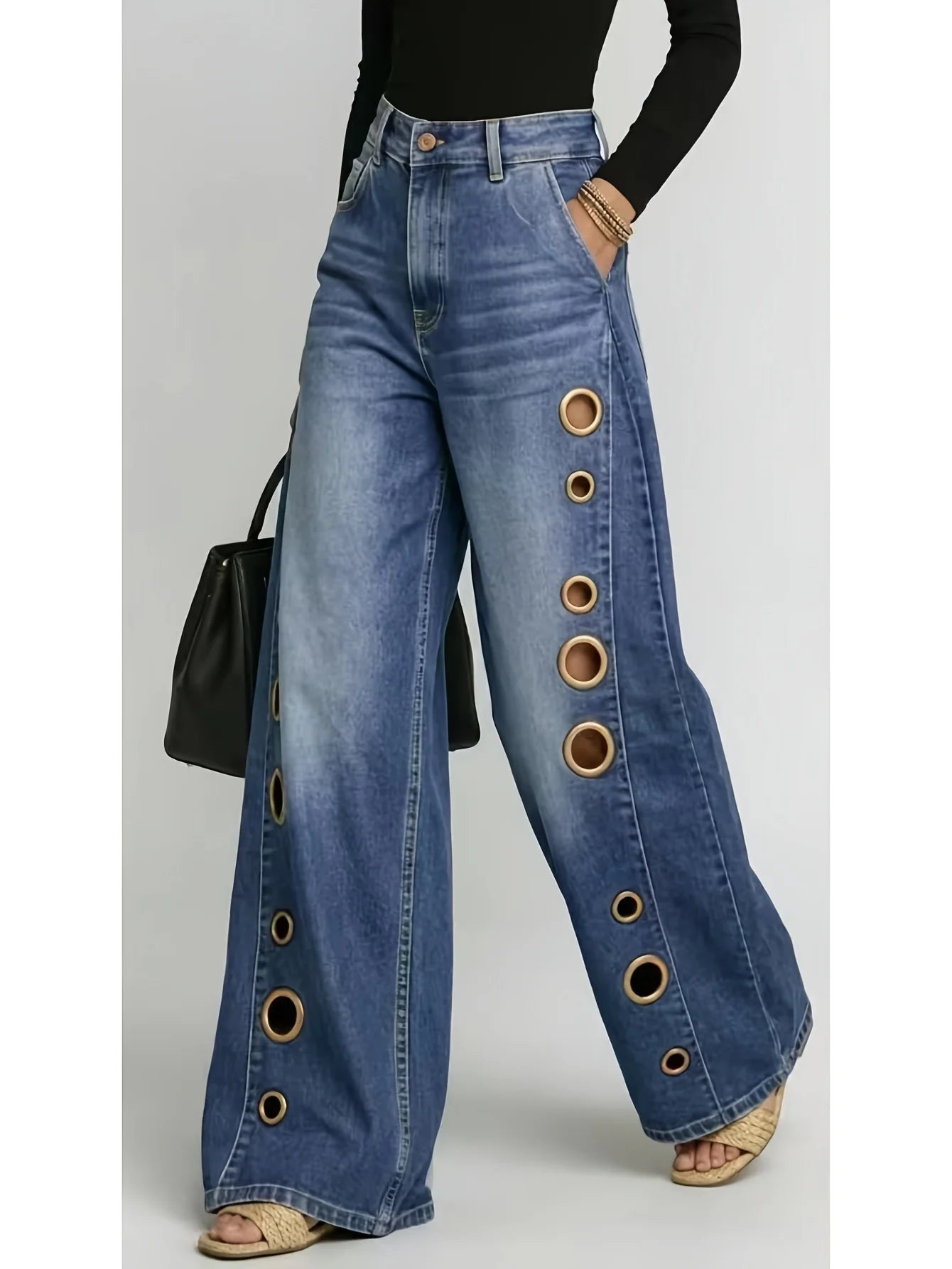 Retro-style Wide-leg Jeans
