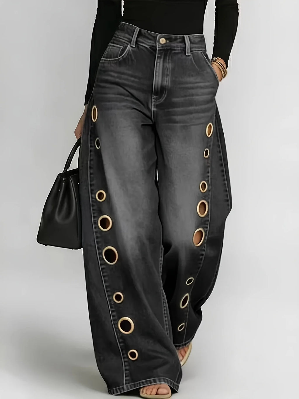Retro-style Wide-leg Jeans