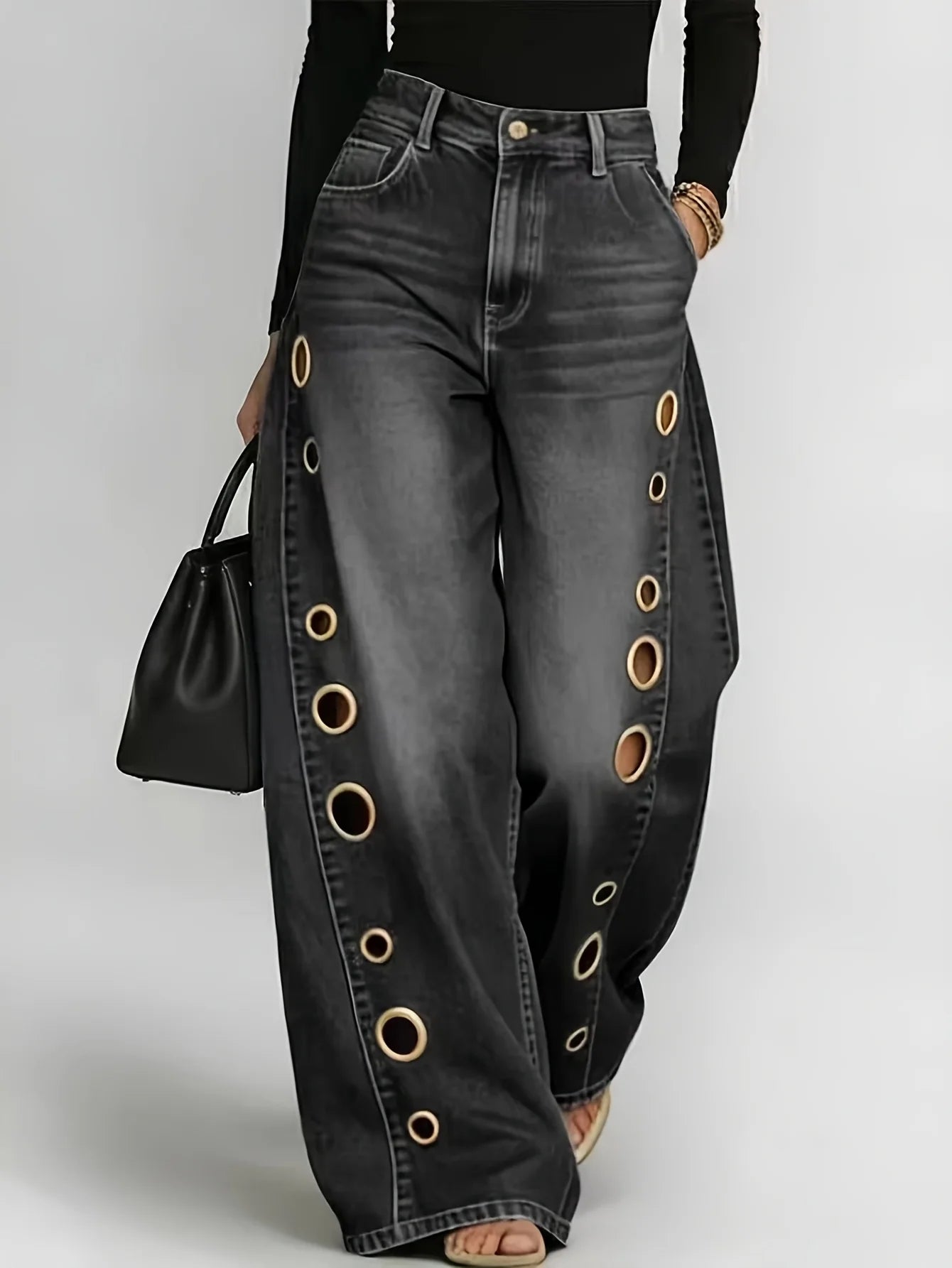 Retro-style Wide-leg Jeans