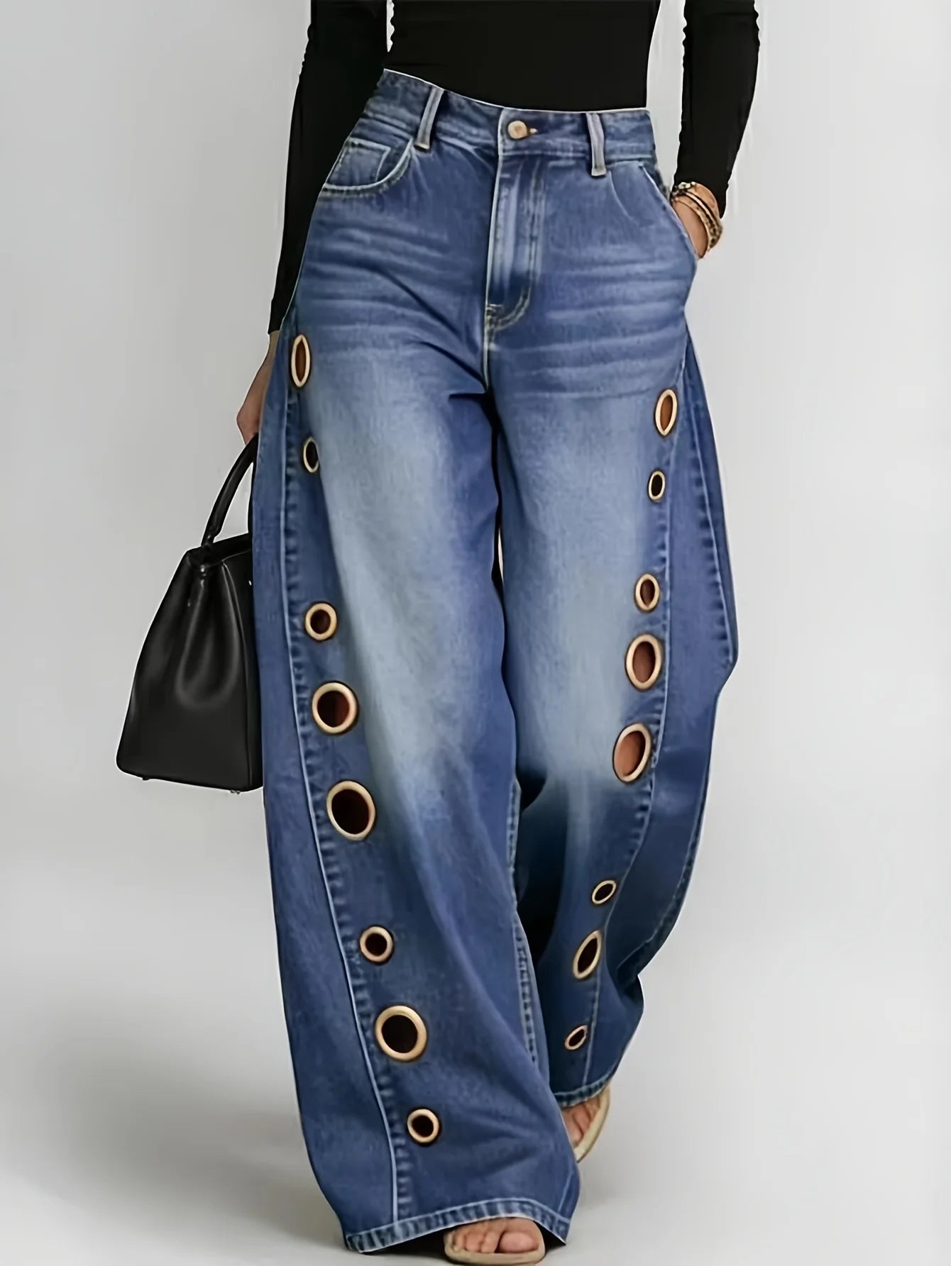 Retro-style Wide-leg Jeans
