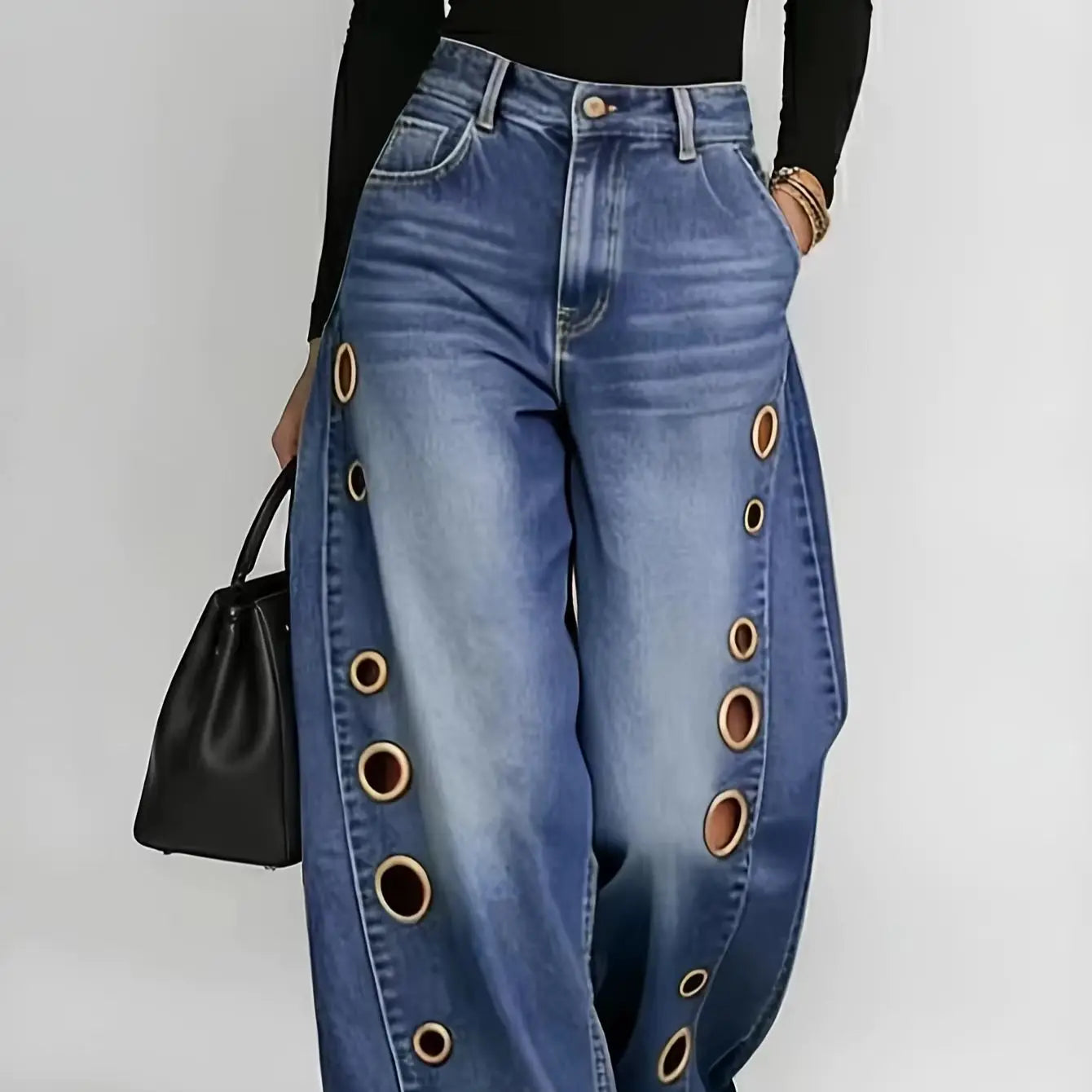 Retro-style Wide-leg Jeans