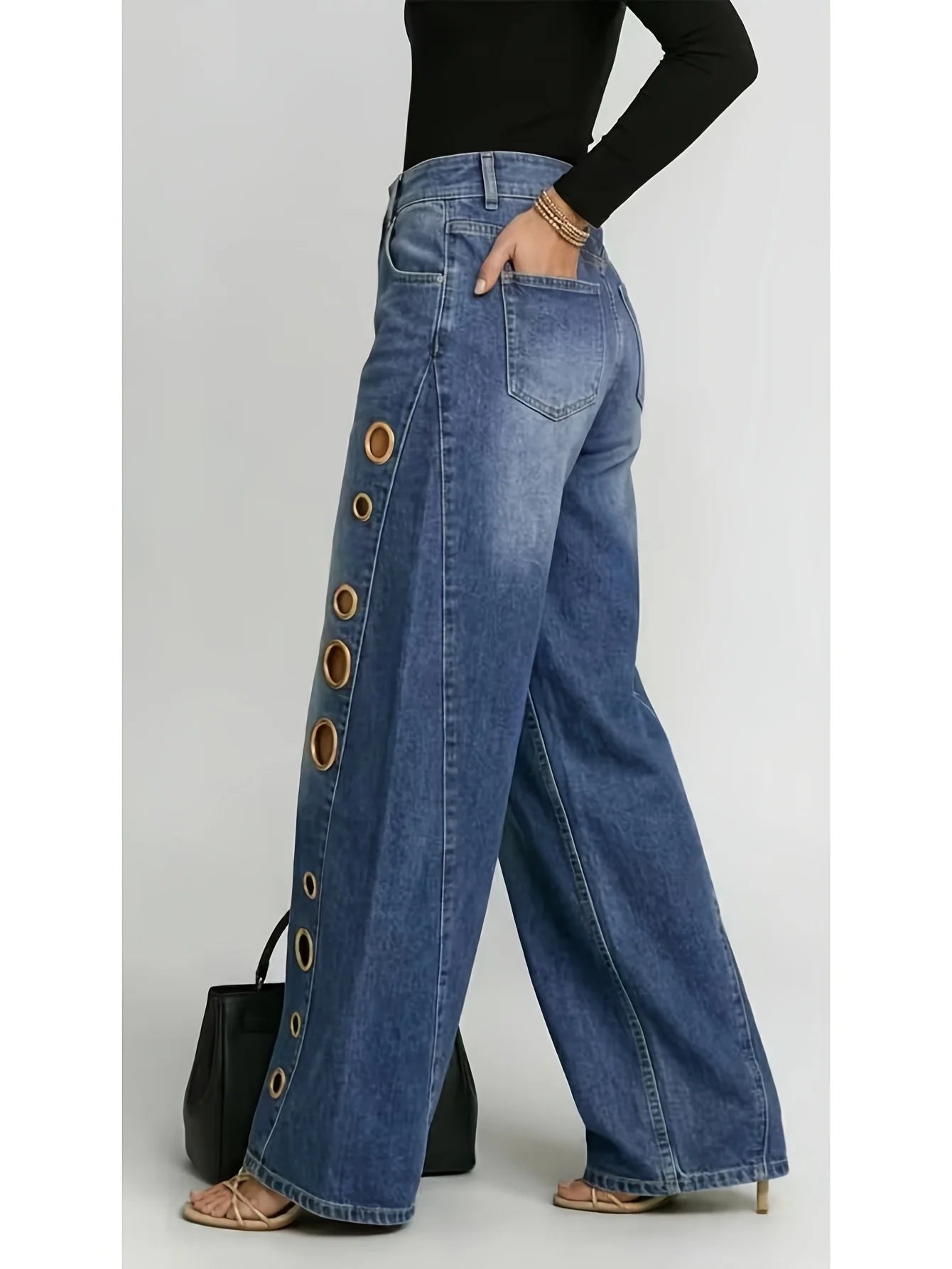 Retro-style Wide-leg Jeans
