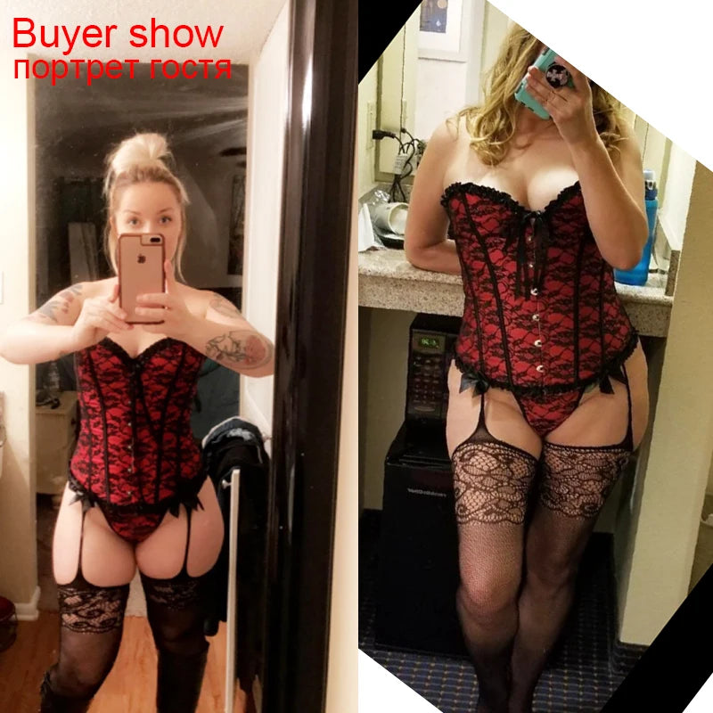 Women Plus Size Bustier Waist Cincher Body Shaper Corsets