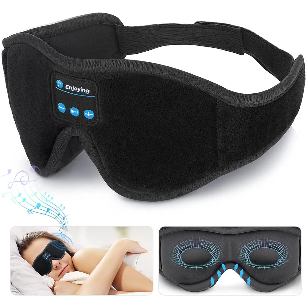 3D Eye Mask Music Play Sleeping Headphones with Built-in HD Speaker