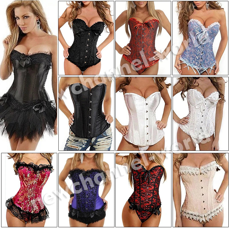 Women Plus Size Bustier Waist Cincher Body Shaper Corsets