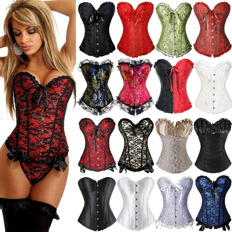 Women Plus Size Bustier Waist Cincher Body Shaper Corsets