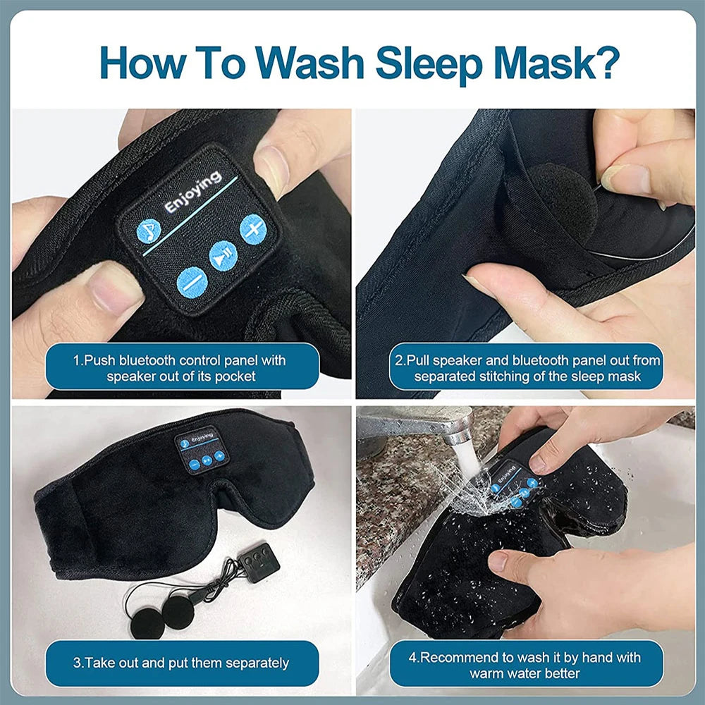 3D Eye Mask Music Play Sleeping Headphones with Built-in HD Speaker