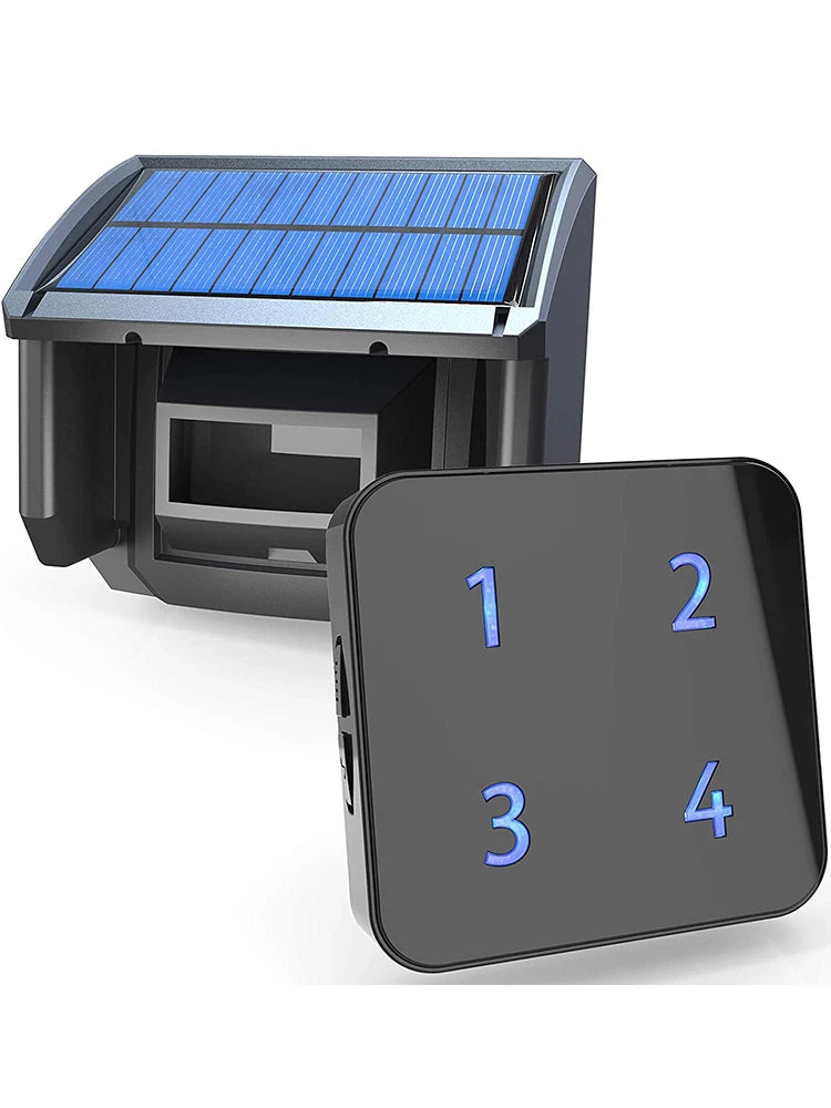 HTZSAFE 400 Meters Solar Wireless Driveway Alarm Outdoor Weather-Resistant Motion Sensor & Detector