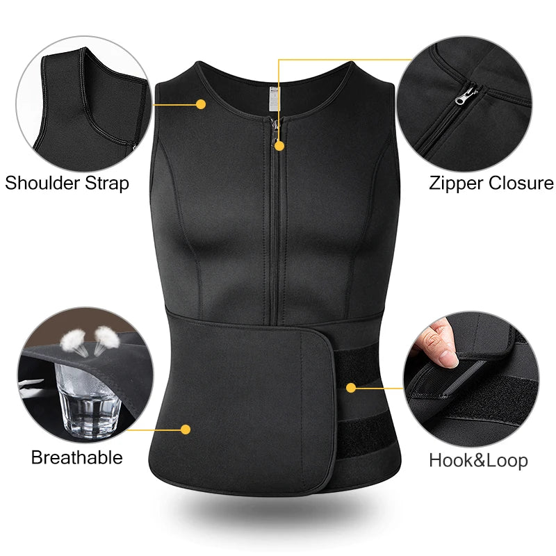 Neoprene Men's Shaper Sweat Vest