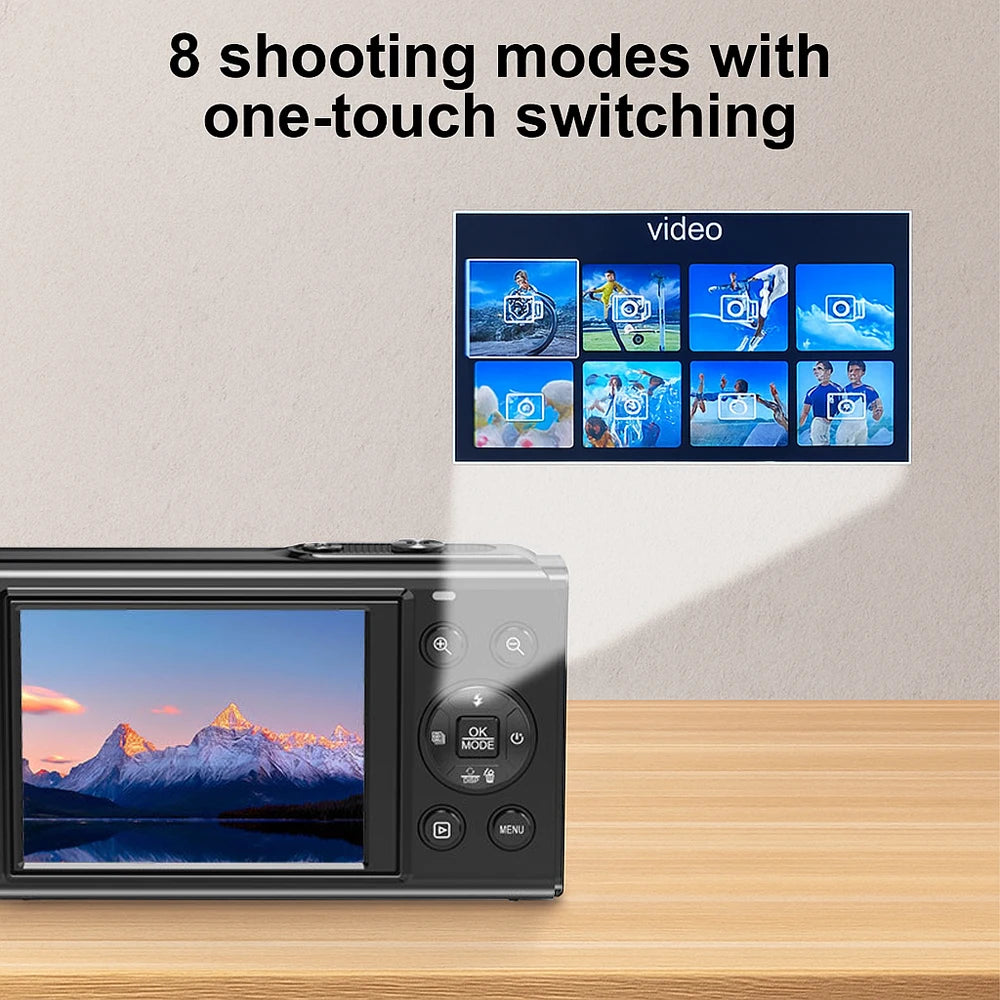 Magecam Digital Camera 5K 80MP 18X Digital Zoom Dual IPS Screen Camera