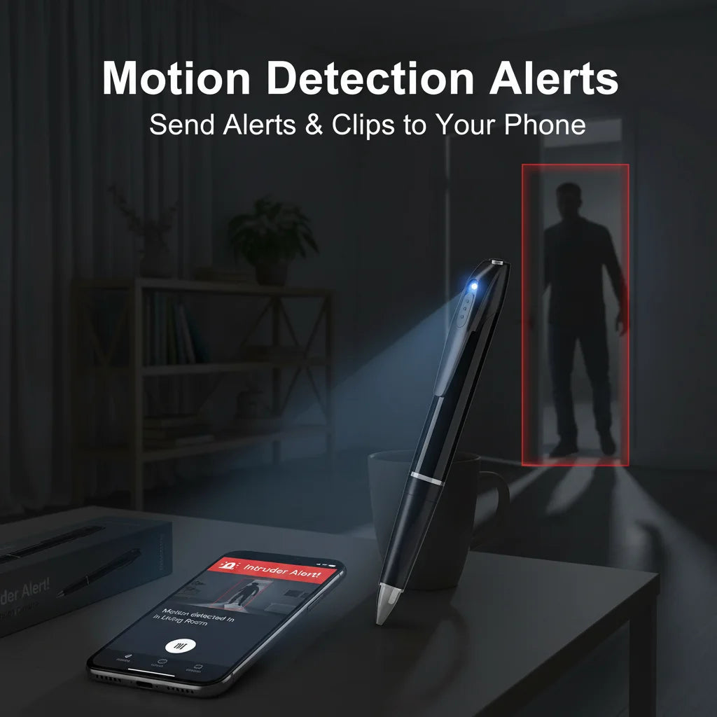 1080P HD Mini Pen Camera 300mAh Rechargeable Portable Video Recorder Wireless WiFi Connection Smart Motion Detection Real Time Remote View Multifunctional Recorder