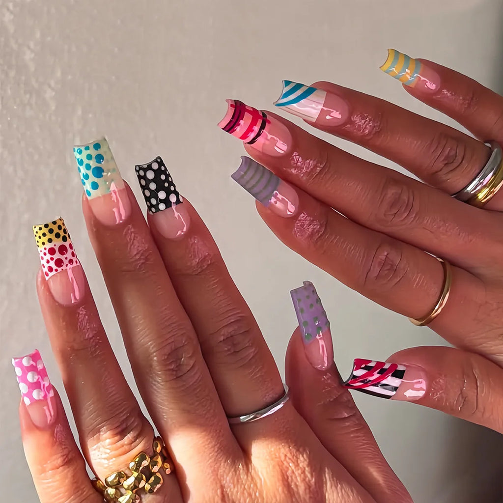 24PCS Medium Square Press on Nails