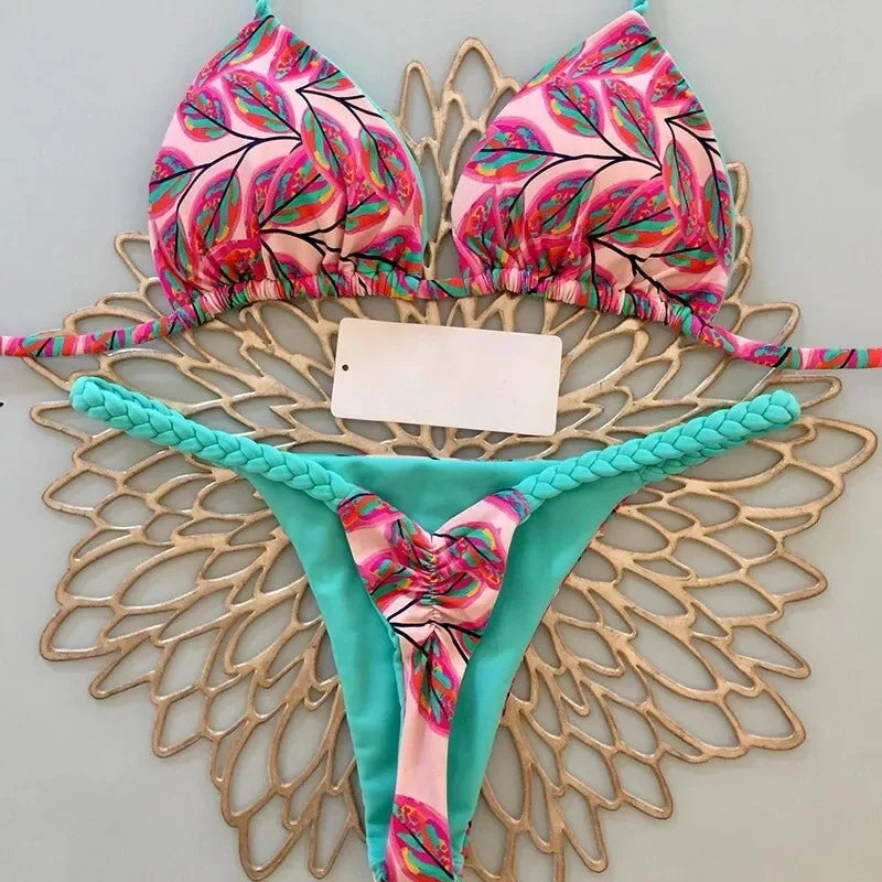 Women's Bikini Split Print Swimwear