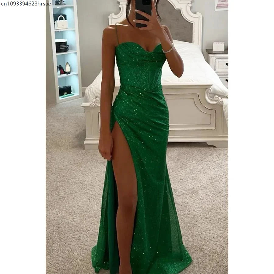 Sexy Off-shoulder Elegant Sequin Gown