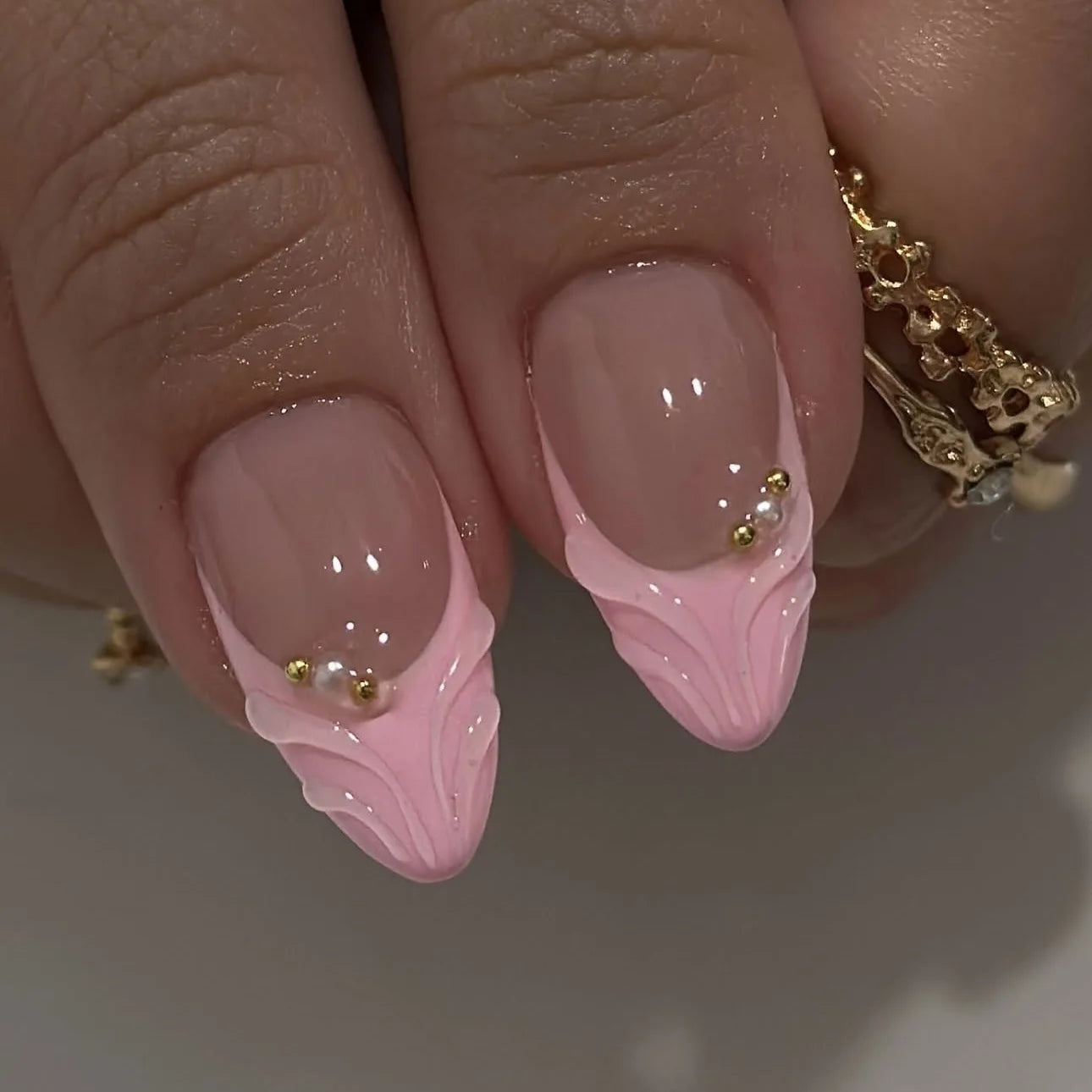 Pink Almond Press On Nails