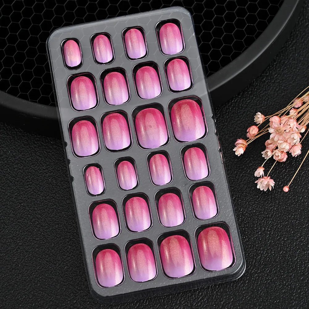 24pcs/box Kids False Press On Nails