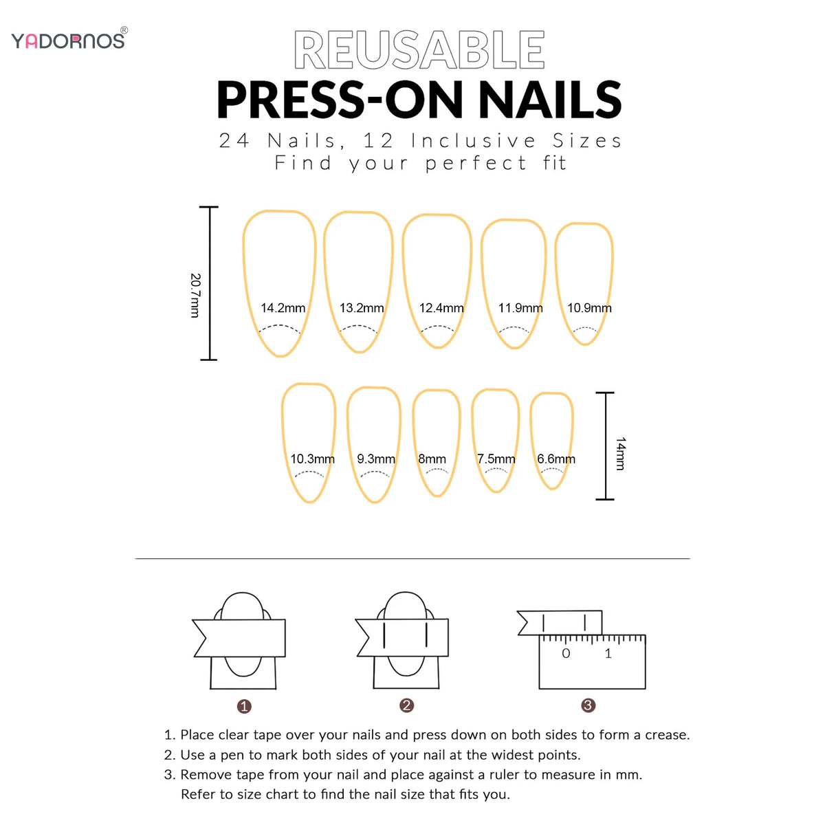 24pcs Press On Nails Variety of Styles