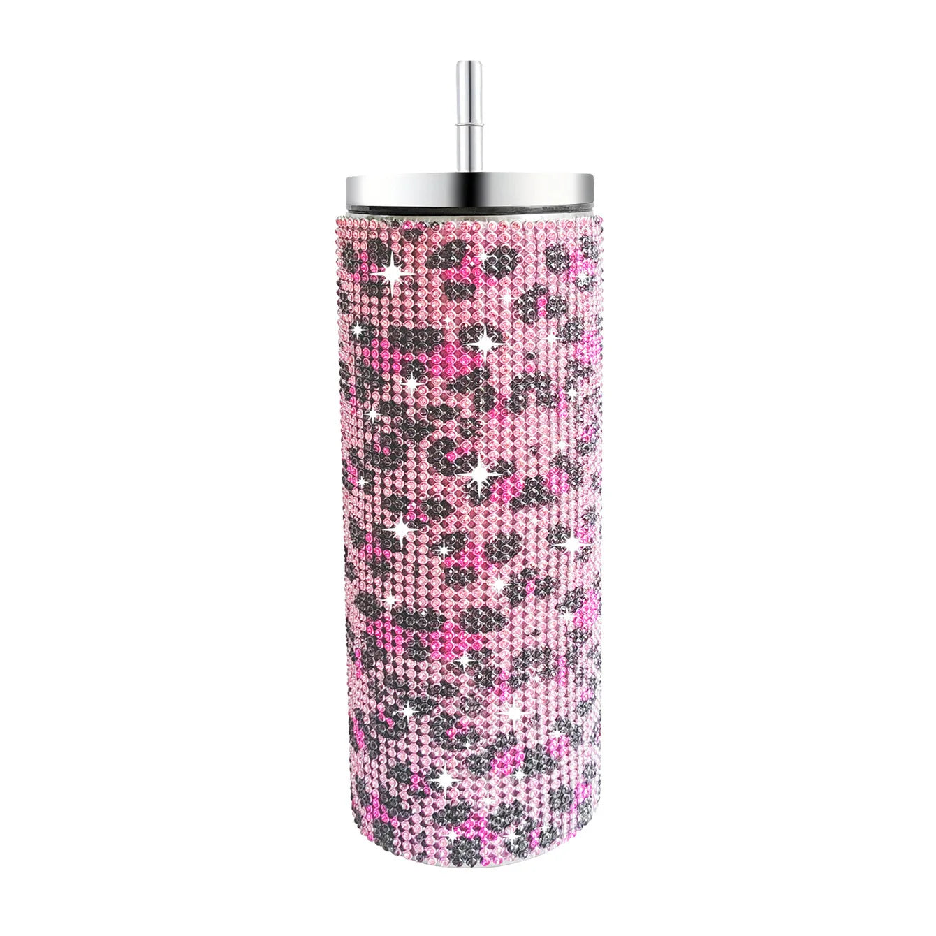 Diamond Stainless Steel Tumbler with Straw