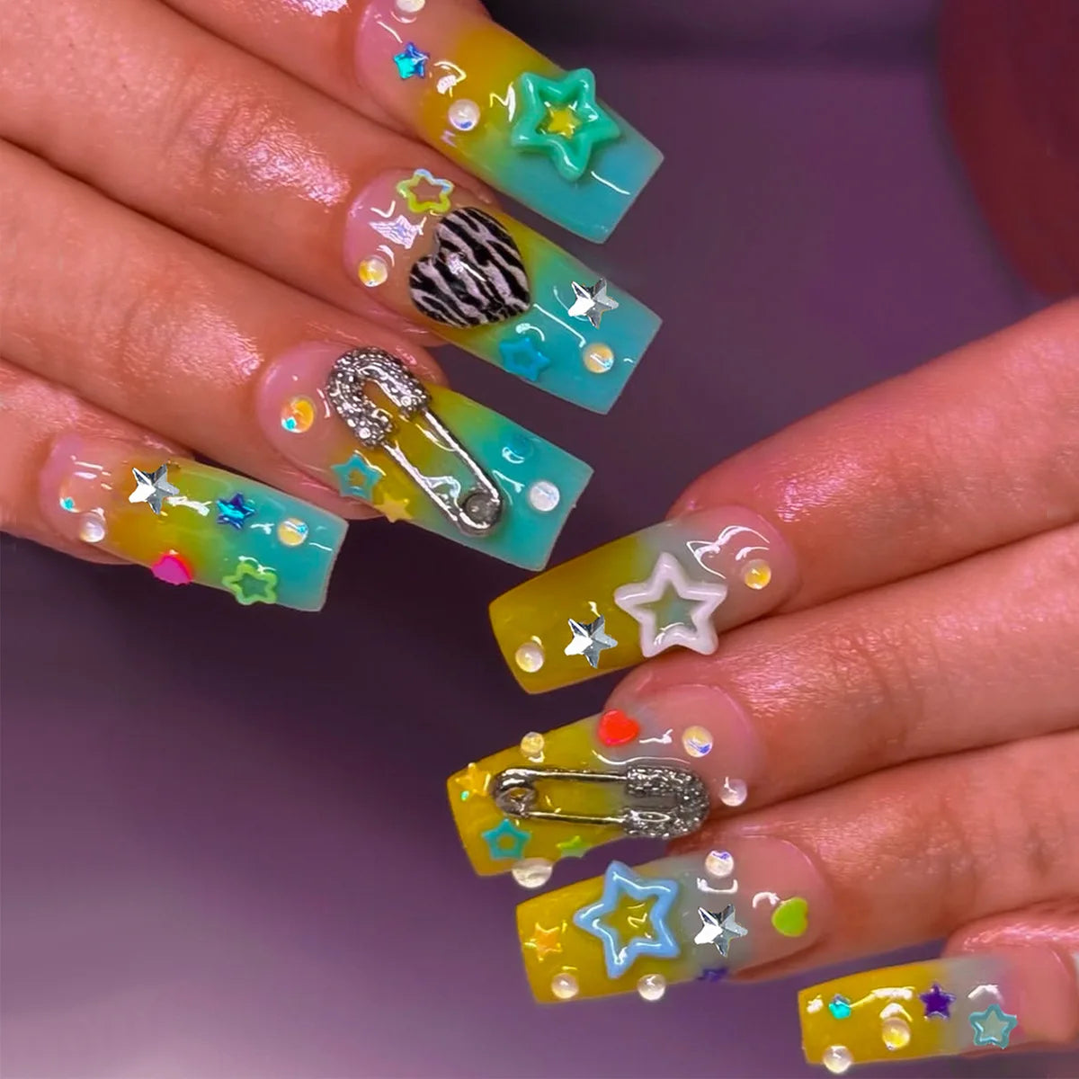 24pcs Y2K  Press On Nails