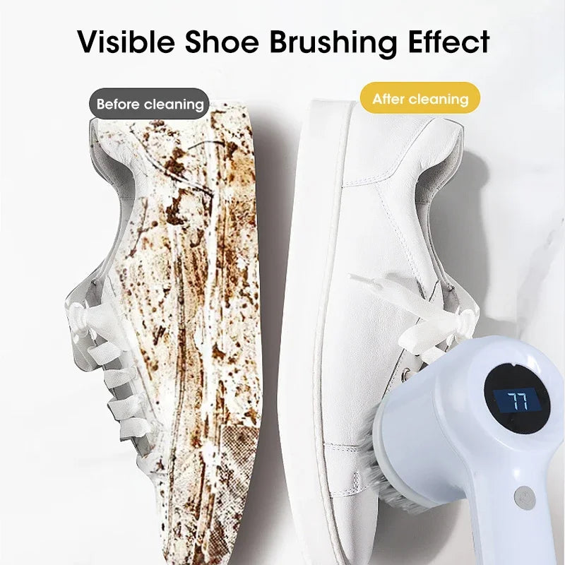 Cordless Electric Spin Scrubber with 5 Brushes